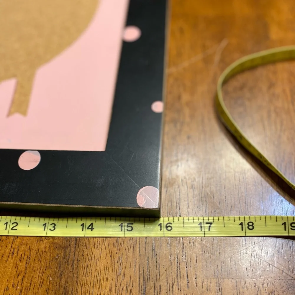 Pig corkboard polkadotted frame. Approx‎ 16x16